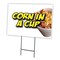 Signmission Corn In A Cup Yard Sign & Stake outdoor plastic coroplast window, C-1824 Corn In A Cup C-1824 Corn In A Cup - alternate 1